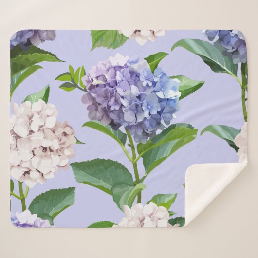 Hydrangea bloemen: veelkleurige bloemige textuur. sherpa deken (Voorkant (horizontaal))