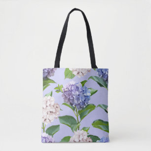 Hydrangea bloemen: veelkleurige bloemige textuur. tote bag