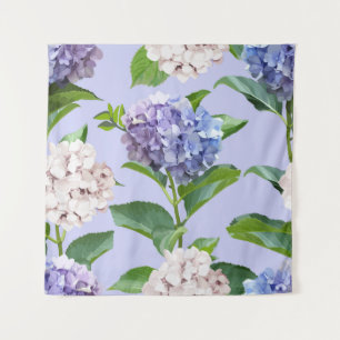 Hydrangea bloemen: veelkleurige bloemige textuur. wandkleed