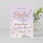 Hydrangea Bloemen Vrijgezellenfeest Folie Uitnodiging (Staand Voorkant)