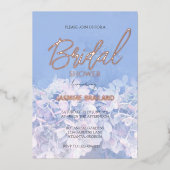 Hydrangea Bloemen Vrijgezellenfeest Folie Uitnodiging (Voorkant)