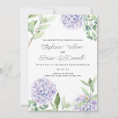 Hydrangea bloemenboeket bruiloft uitnodiging (Voorkant)