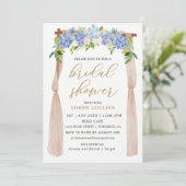 Hydrangea Bloemenboog Rustiek Vrijgezellenfeest Kaart (Staand voorkant)