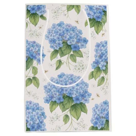 Hydrangea bloemengeschenktas | Elegant Blauw Botan Medium Cadeauzakje (Voorkant)