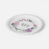 Hydrangea bloemenkrans bruiloft thema bruiloft papieren bordje (Gekanteld)