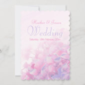 Hydrangea bloemenroze paarse bruiloft uitnodiging (Voorkant)