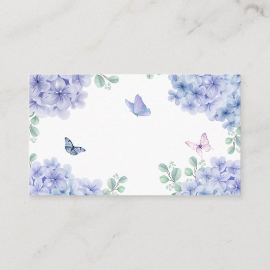 Hydrangea Bloementuin Luier Raffle Baby shower Informatiekaartje (Achterkant)