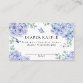 Hydrangea Bloementuin Luier Raffle Baby shower Informatiekaartje (Voorkant)