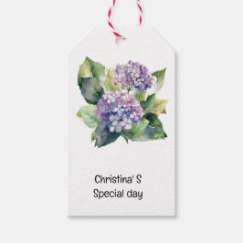 Hydrangea bloemflora bloemist liefhebber waterverf cadeaulabel