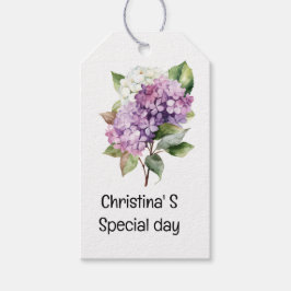 Hydrangea bloemflora bloemist liefhebber waterverf cadeaulabel