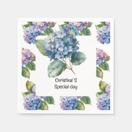 Hydrangea bloemflora bloemist liefhebber waterverf servet