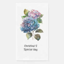Hydrangea bloemflora bloemist liefhebber waterverf servet