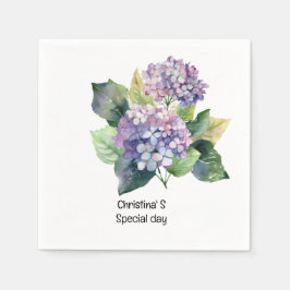 Hydrangea bloemflora bloemist liefhebber waterverf servet