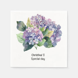 Hydrangea bloemflora bloemist liefhebber waterverf servet