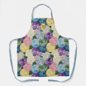 Hydrangea Bloemige Nep Gebrandschilderde Monogram Schort (Voorkant)