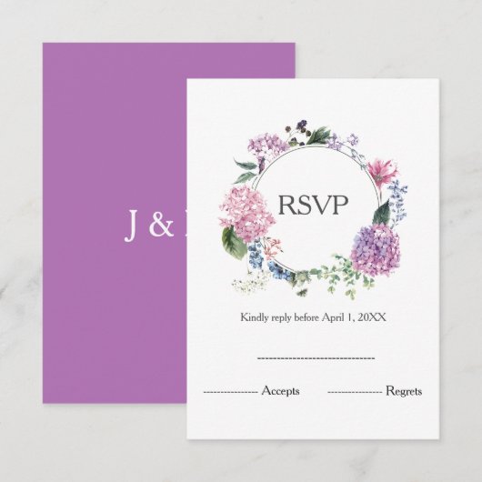 Hydrangea bloemkrans RSVP (Voorkant / Achterkant)