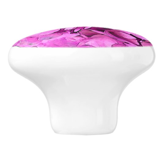 Hydrangea Bloemroze Keramische Knop (Zijkant)