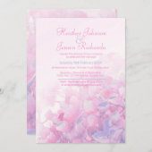 Hydrangea bloemroze paarse bruiloft kaart (Voorkant / Achterkant)