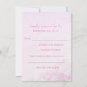 Hydrangea bloemstuk formele trouw-RSVP roze paars Kaart (Achterkant)