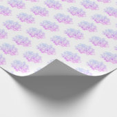 Hydrangea bloesems op wit cadeaupapier (Hoek)