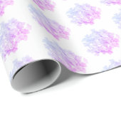 Hydrangea bloesems op wit cadeaupapier (Rol Hoek)