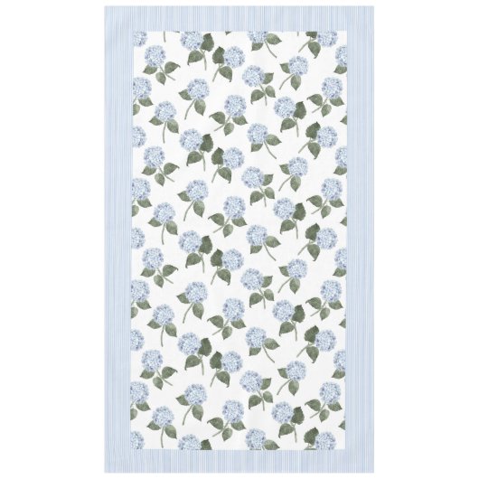 Hydrangea Bloom Blauwe Waterverf Bloemen Tafelkleed (Voorkant)