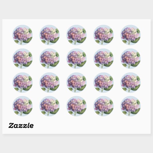 Hydrangea Bloom Ronde Sticker (Vel)
