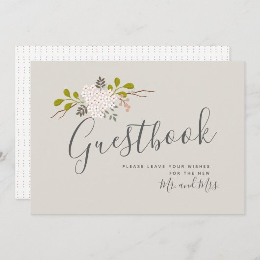 Hydrangea Blooms Botanische Bruiloft Gastenboek Te Kaart (Voorkant / Achterkant)