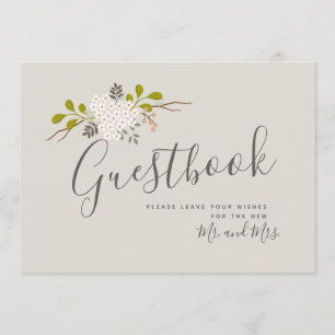 Hydrangea Blooms Botanische Bruiloft Gastenboek Te Kaart