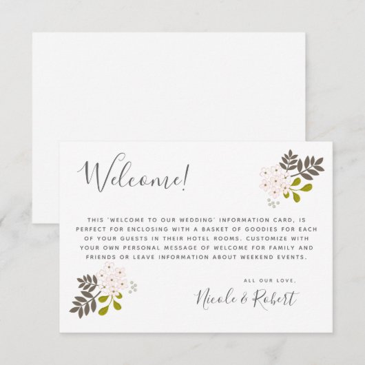 Hydrangea Blooms Botanische bruiloft Welkom Gasten RSVP Kaartje (Voorkant / Achterkant)