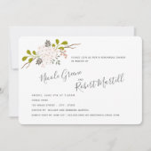 Hydrangea Blooms Botanische repetitie Diner Kaart (Voorkant)