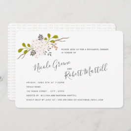 Hydrangea Blooms Botanische repetitie Diner Kaart