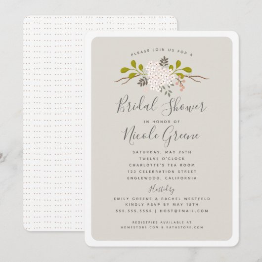 Hydrangea Blooms Floral Vrijgezellenfeest Kaart (Voorkant / Achterkant)