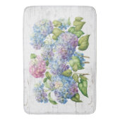 Hydrangea Blooms met Hout Badmat (Voorkant Verticaal)