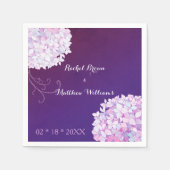 Hydrangea Blooms Plum Wedding Servetten (Voorkant)