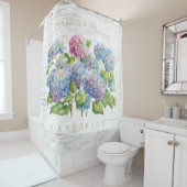 Hydrangea Blooms with Wood Voeg namen toe Douchegordijn (In situ)