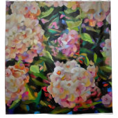 Hydrangea Blossom Decoratief Floral Art Pink Douchegordijn (Voorkant)