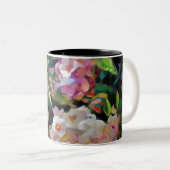 Hydrangea Blossom Decoratief Floral Art Pink Tweekleurige Koffiemok (Voorkant rechts)