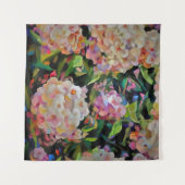 Hydrangea Blossom Decoratief Floral Art Pink Wandkleed (Voorkant (horizontaal))