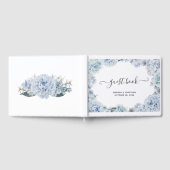Hydrangea Blue and Light Lavender Wedding Guest Bo Gastenboek (Volledig)