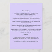 Hydrangea Blue and Light Lavender Wedding Menu (Achterkant)