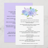 Hydrangea Blue and Light Lavender Wedding Menu (Voorkant / Achterkant)