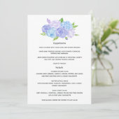 Hydrangea Blue and Light Lavender Wedding Menu (Staand voorkant)