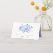 Hydrangea Blue and Light Lavender Wedding Plaatskaartje (Voorkant)