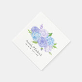 Hydrangea Blue and Light Lavender Wedding Servet (Hoek)