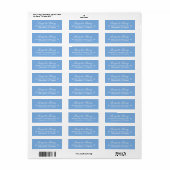 Hydrangea Blue and White Wedding Return Address Etiket (Full Sheet)