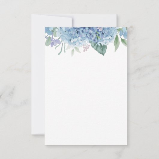Hydrangea Blue Floral Bridal Shower Kaart (Achterkant)