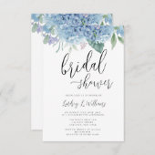 Hydrangea Blue Floral Bridal Shower Kaart (Voorkant / Achterkant)