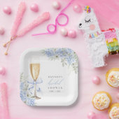 Hydrangea Blue Floral Bridal Shower Papieren Bordje (Feest)