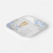 Hydrangea Blue Floral Bridal Shower Papieren Bordje (Gebogen)